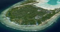 Aerial view of Temaiku, Kiribati